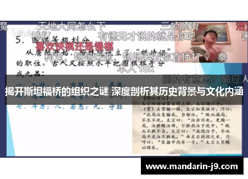 揭开斯坦福桥的组织之谜 深度剖析其历史背景与文化内涵