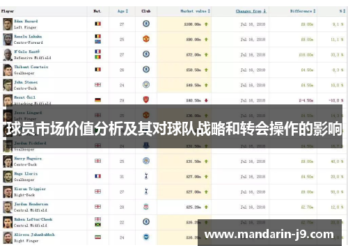 球员市场价值分析及其对球队战略和转会操作的影响